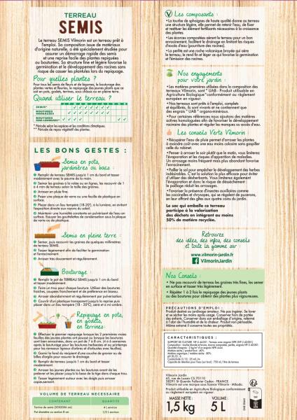 Terreaux, amendements et fumier - Terreau Semis Bouturage - 5 L - MEDIA_PACKAGING_VERSO